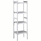 Electrolux Professional Düz Etejer Seti, Aluminyum Ayaklı, 4 Raflı, Her Raf Demonte Polietilen Tabletlerden Oluşur, Tabletler Bulaşık Makinesinde Yıkanabilir - 475x862 Mm, H=1700 Mm BLS862