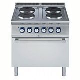 Electrolux Professional Endüstriyel 4 Yuvarlak Pleytli (her Ocak 2,6 Kw) Elektrikli Kuzine, Elektrikli Fırınlı, Derinlik 730 Mm - 800 Mm E7ECEH4RE0