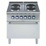 Electrolux Professional Endüstriyel 4 Yuvarlak Pleytli (Her Ocak 2,6 Kw) Elektrikli Kuzine, Elektrikli Fırınlı, Derinlik 730 Mm - 800 Mm E7eceh4re