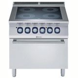 Electrolux Professional Endüstriyel 4 Zonlu Enfraruj Ocaklı Kuzine, Her Zon 2,2 Kw, Altı Elektrikli Fırınlı, Derinlik 730 Mm - 800 Mm E7IREH40E0