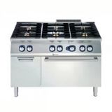 Electrolux Professional Endüstriyel 6 Açık Ateşli Gazlı Kuzine, Her Brulör 5,5 Kw, Altı Gazlı Fırın (6 Kw) Derinlik 730 Mm) Ve Dolaplı, Der
