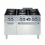Electrolux Professional Endüstriyel 6 Açık Ateşli Gazlı Kuzine, Her Brulör 5,5 Kw, Altı Gazlı Fırın (6 Kw) Derinlik 730 Mm) Ve Dolaplı, Derinlik 730 Mm - 1200 Mm E7GCGL6C10