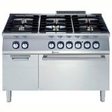 Electrolux Professional Endüstriyel 6 Açık Ateşli Gazlı Kuzine, Her Brulör 5,5 Kw, Altında Elektrikli Fırın + Dolap, Derinlik 730 Mm - 1200 Mm E7GCGL6C20