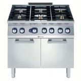Electrolux Professional Endüstriyel 6 Açık Ateşli Gazlı Kuzine, Her Brulör 5,5 Kw, Geniş Tip Gazlı Fırın (9 Kw) - 1200 Mm E7GCGI6CL0