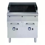 Electrolux Professional Endüstriyel Gazlı Barbekü-gril, Paslanmaz Brulörlü, Çift Taraflı Döküm Izgaralı (et İçin Yivli, Balık-sebze İçin Düz), Alt Dolaplı, Derinlik 730 Mm - 800 Mm E7GRGHGCFU