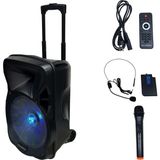 Electromaster ES-3030 12'' Portatif Taşınabilir Ses Sistemi 150WATT 1el Telsiz+1yaka Telsiz - Siyah