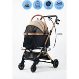 ELECTRON Kedi Köpek Arabası & Puseti – Katlanabilir Evcil Hayvan Taşıma Arabası | Pet Stroller | 803-2 - XL - Bej