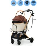 Electron Kedi Köpek Arabası & Puseti – Katlanabilir Evcil Hayvan Taşıma Arabası | Pet Stroller | 803-2 - XL - Kahverengi