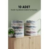 ELECTRONX Kadın Ayakkabı Saklama Kutusu-Hava Kanallı-Ayakkabı Düzenleyici - 10 ADET KADIN AYAKKABI SAKLAMA KUTUSU