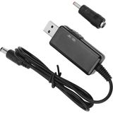 Electroon 5V 9V - 12V USB To Dc Çevirici Kablo 5.5x2.1mm Jak Fişli Dijital Ekranlı - Siyah