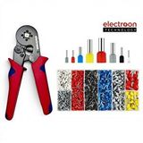 Electroon Hsc8 6-4a Terminal Sıkma Pensesi +1150parça Kablo Pabucu Set Kırmızı