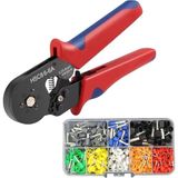 Electroon Hsc8 6-6A Terminal Sıkma Pensesi 0.25-6mm2 AWG23-10 +300PARÇA Kablo Pabucu Set - " - Çok Renkli