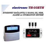 Electrosec Th-03 Eth Web Tabanlı 3 Kanal Isı, Nem ve Alarm Takip Sistemi +1 Prob + 16V Adaptör - Beyaz