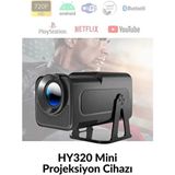 Electrozen HY320 Mini Projektör 720P HD Taşınabilir, Wireless ve Bluetooth Destekli LED Işık Kaynağı - Beyaz