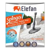 Elefan Spingo Yeni Nesil Pratik Mikrofiber Döner Başlıklı Mop BEZ1X4 Adet - Beyaz