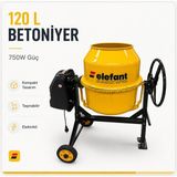 Elefant 120 L Betoniyer Harç Karma Makinası Karıştırıcı