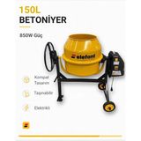 Elefant 150L Betoniyer Harç Karma Makinesı Karıştırıcı 850W - Turuncu