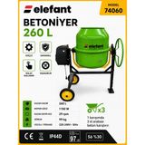 Elefant 260 L Betoniyer Harç Karma Makinası Karıştırıcı - Yeşil