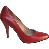 Elegan Küçük & Büyük Numara Kırmızı Deri Stiletto