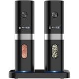 Elegance BE-2220 2'li Standlı Pilli LED Işıklı Otomatik Tuz ve Karabiber Öğütücü Değirmeni