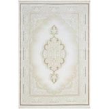 Elegance Eg001a Beyaz Halı Gold Sedef Detaylı Göbekli Modern Viskon Doğal Iplik Bambu Halı Tozu Az 195 X 290 Beyaz-Gold