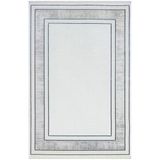 Elegance Eg007a Gri Halı Lacivert Detaylı Modern Viskon Doğal Iplik Bambu Halı Tozu Az Salon Halısı 97 X 200 Grı-Mavı
