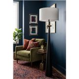 Elegance Gold Metal Lambader – Modern Keten Başlıklı Salon Lambası – 165 cm Şık Tasarım