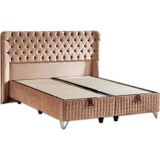 Elegance Lüks Baza Ve Başlık Seti 120X200 Cm Tek Kişilik Krem Babyface Kumaş Baza Ve Başlık Takımı