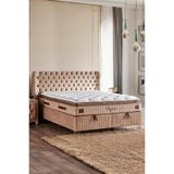 Elegance Lüks Yatak Baza Ve Başlık Seti 100X200 Cm Tek Kişilik Paket Yaylı Yumuşak Yatak Baza Başlık Takımı