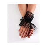 Elegance Scarf Elegance Siyah Puanlı Bilek Gelin Eldiveni 1 Adet Şık Tasarım Özel Günler İçin