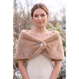 Elegance Scarf Kısa Kürk Etol Gelin Bolero Kürk Bolero Gelin Şalı Gelin Kürkü Omuz Şalı Abiye Şal Bej