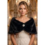 Elegance Scarf Kısa Kürk Etol Gelin Bolero Kürk Bolero Gelin Şalı Gelin Kürkü Omuz Şalı Abiye Şal Siyah