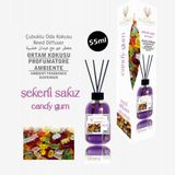 Elegance Vip Perfume Şekerli Sakız Reed Diffuser Bambu Çubuklu Oda Kokusu 55 ml