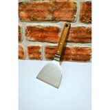 Elegancev Ahşap Saplı Çelik Eğri Spatula -Küçük Boy - 1 Adet - yok