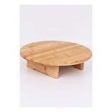 ELEGANCEV AYAKLI BAMBU KESİM TAHTASI-KESME TAHTASI-EKMEK TAHTASI-ET TAHTASI-YUVARLAK-(32 x 32 x 9 cm)