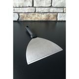 Elegancev Bakalit Saplı Çelik Spatula-Hamur Kesici-Kazıyıcı-Çevirici-24 Cm-Büyük Boy - Siyah