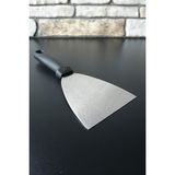 Elegancev Bakalit Saplı Çelik Spatula-Hamur Kesici-Kazıyıcı-Çevirici-24 Cm-Küçük Boy - Siyah