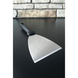 Elegancev Bakalit Saplı Çelik Spatula-Hamur Kesici-Kazıyıcı-Çevirici-24 Cm-Orta Boy - Siyah