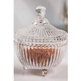 Elegancev Kapaklı Cam Mini Şekerlik -Toz Şekerlik -Küp Şekerlik-10 cm