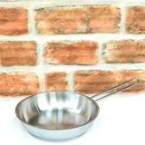 Elegancev Kapsül Tabanlı Çelik Tava -Yumurta Tavası- Metal Saplı - 18 cm - Gümüş