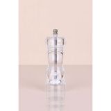 Elegancev Seramik Öğütücülü Akrilik Tuz - Karabiber Değirmeni - 15 cm - Beyaz - 200 ml