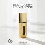 Elegancia Doldurulabilir Cep Parfüm Şişesi 5 ml Gold | Lüks Seyahat Boy Yeniden Doldurulabilir Şişe