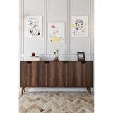Elegant 4 Kapaklı Dekoratif Konsol Barok Ceviz