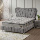Elegant Baza Başlık Yatak Seti, Gri, 150X200