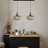 Elegant Cam Bal Rengi Ikili Avize Eskitme Tokmak Başlık Sarkıt Lamba Restoran Salon Aydınlatma