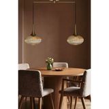 Elegant Cam Bal Rengi Ikili Metal Çubuk Avize Eskitme Külah Başlık Sarkıt Lamba Salon Aydınlatma - 1 - Ahşap