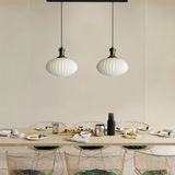 Elegant Cam Beyaz Ikili Avize Eskitme Tokmak Başlık Sarkıt Lamba Restoran Salon Aydınlatma