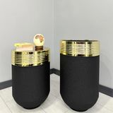 Elegant Dekoratif Gold Darbuka Siyah Saksi 70Cm + Sehpa 60Cm Ikili Set