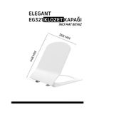 Elegant Duroplast Yavaş Kapanan Klozet Kapağı Inci Mat Beyaz