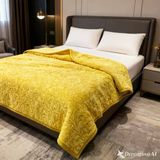 Elegant Emboss Çift Kişilik İspanyol Battaniye Hardal